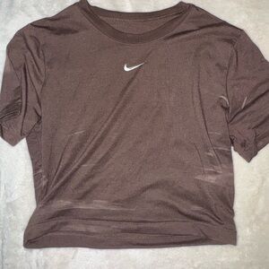 Nike Brown Crop Relaxed T-Shirt
